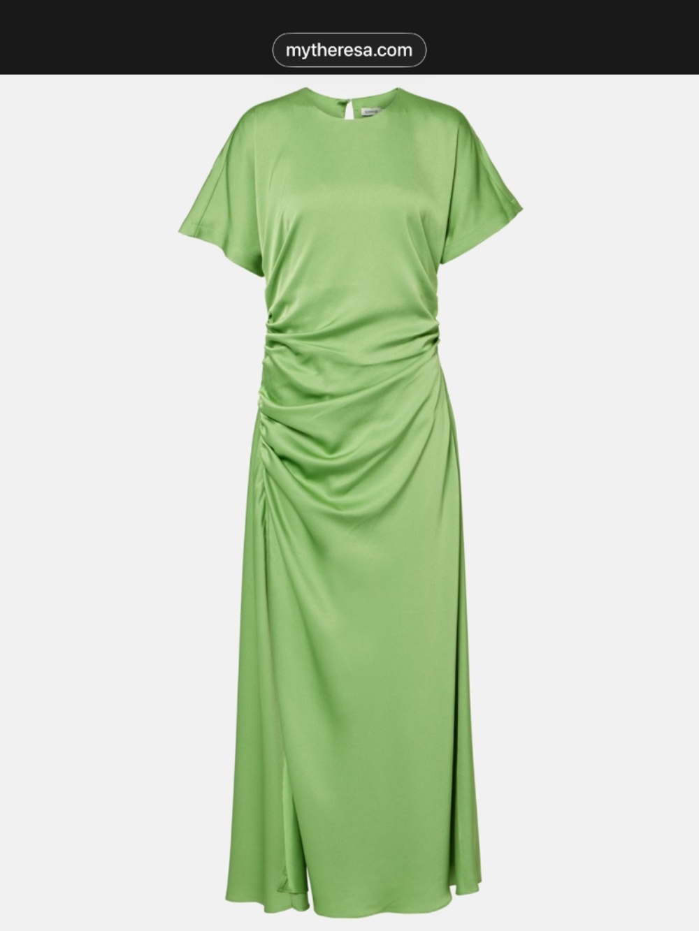 SIMKHAI Marabella Ruched Satin Midi Dress